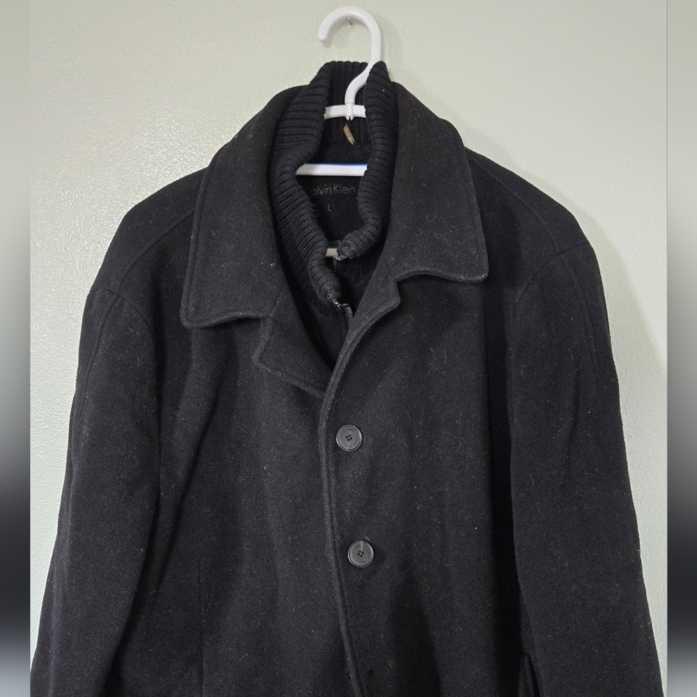 Calvin Klein | Black Wool Blend Men's Coat Size Large